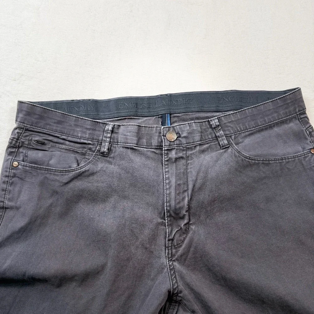 English Laundry Pants Mens 38x29 Charcoal‎ Grey Good Stretch 5-Pocket Chino